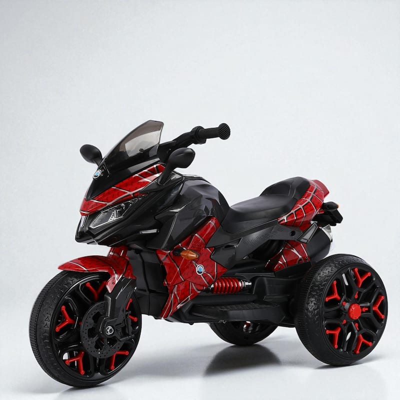 12V Kids Electric Motorcycle Ride-On Toy with PU Seat, Manual Throttle, Lighting Wheels, Bluetooth, for Ages 3-6