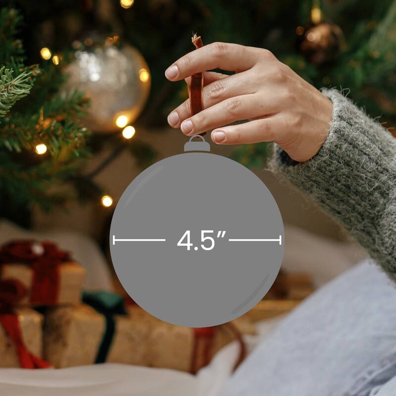 Set of 2 LED Lighted Glass Christmas Ball Ornaments with String Lights 4.5"