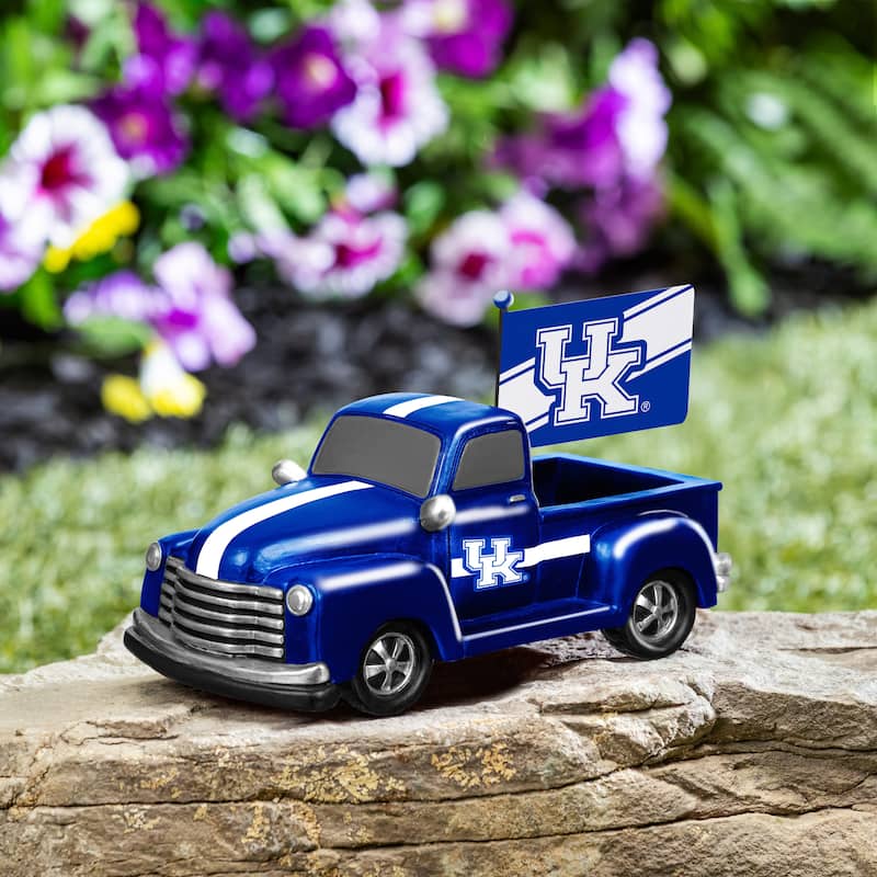 NCAA Rally Truck Garden Statue with Team Flag - University of Kentucky