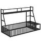 preview thumbnail 13 of 16, Twin Size Floor Bed Frame with Safety Fence,Metal Floor Bed with Desk and Storage Shelves,Playhouse for Kids