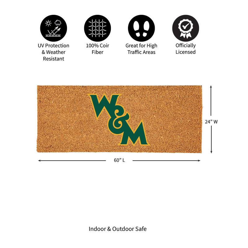 William & Mary Full Color Indoor/Outdoor Coir Mat