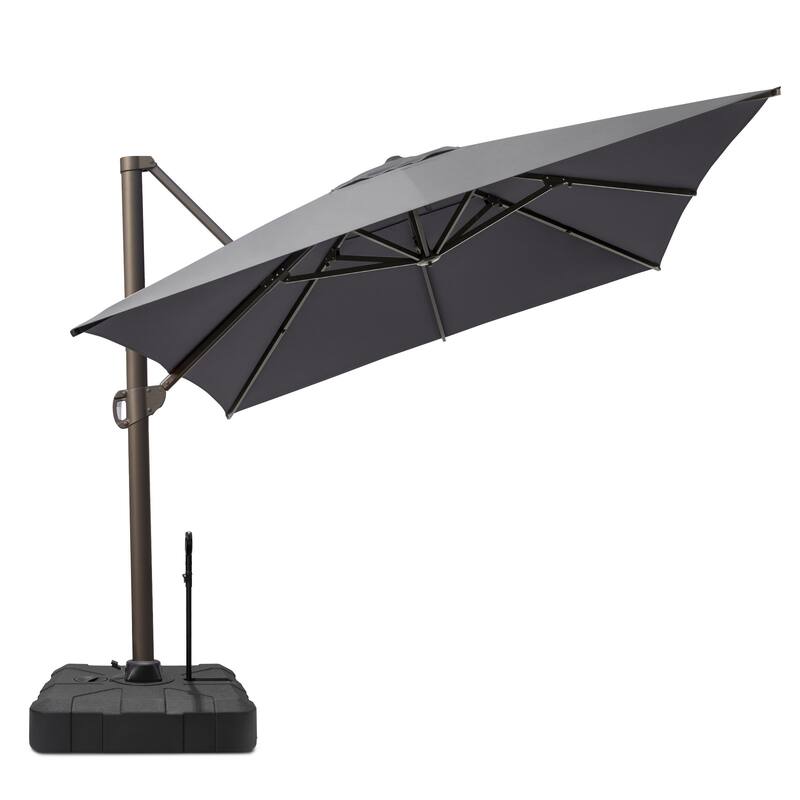 13 ft x 10 ft Luxury Outdoor Aluminum Patio Cantilever Offset Umbrella with Base Included