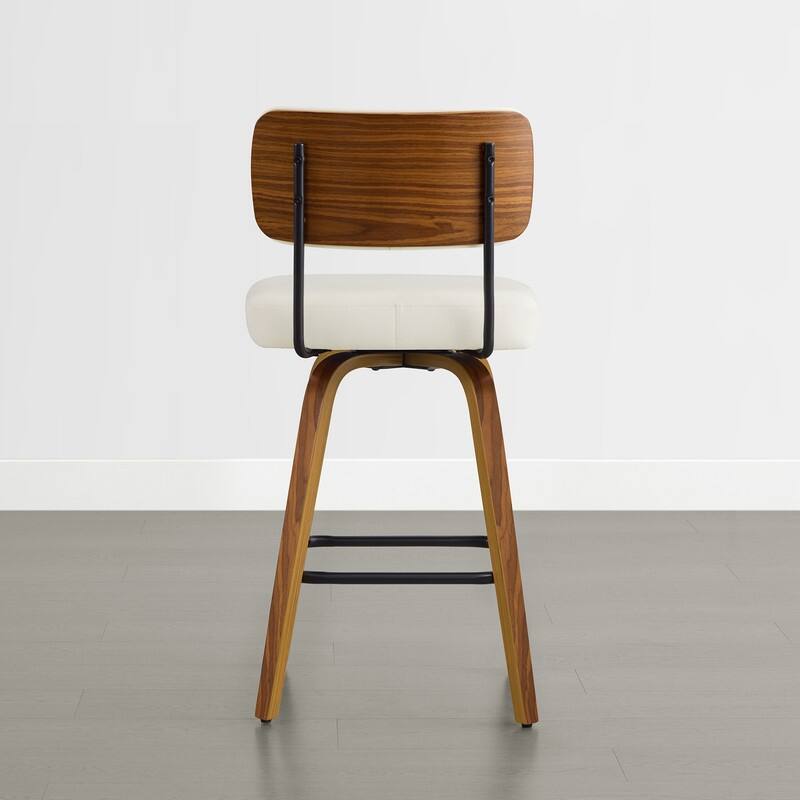 Spruce & Spring 26" Swivel Bar Stool with Bentwood Back or PE Rattan Back