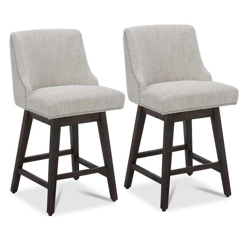 Spruce & Spring Oliver Counter Height Swivel Barstool Set - Set of 2 - Ivory White - Counter Height