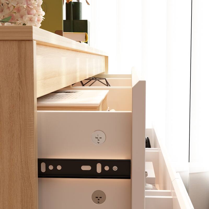 63" Modern 9-Drawer Dresser for Bedroom, Wide White Chest of Drawers, Large Storage Cabinet for Clothes Organization