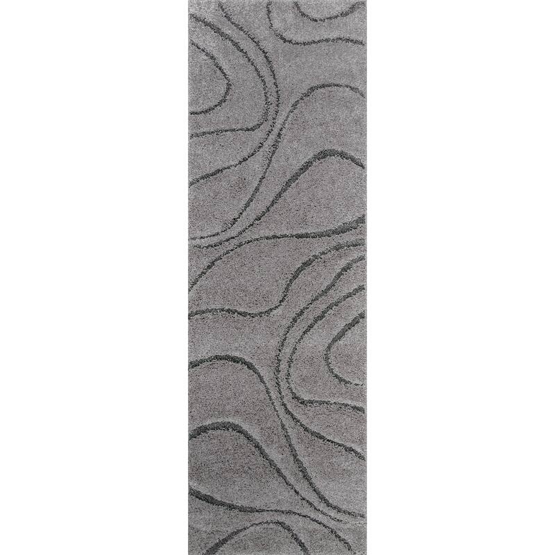 Brooklyn Rug Co Krista Contemporary Swirls Shag Area Rug