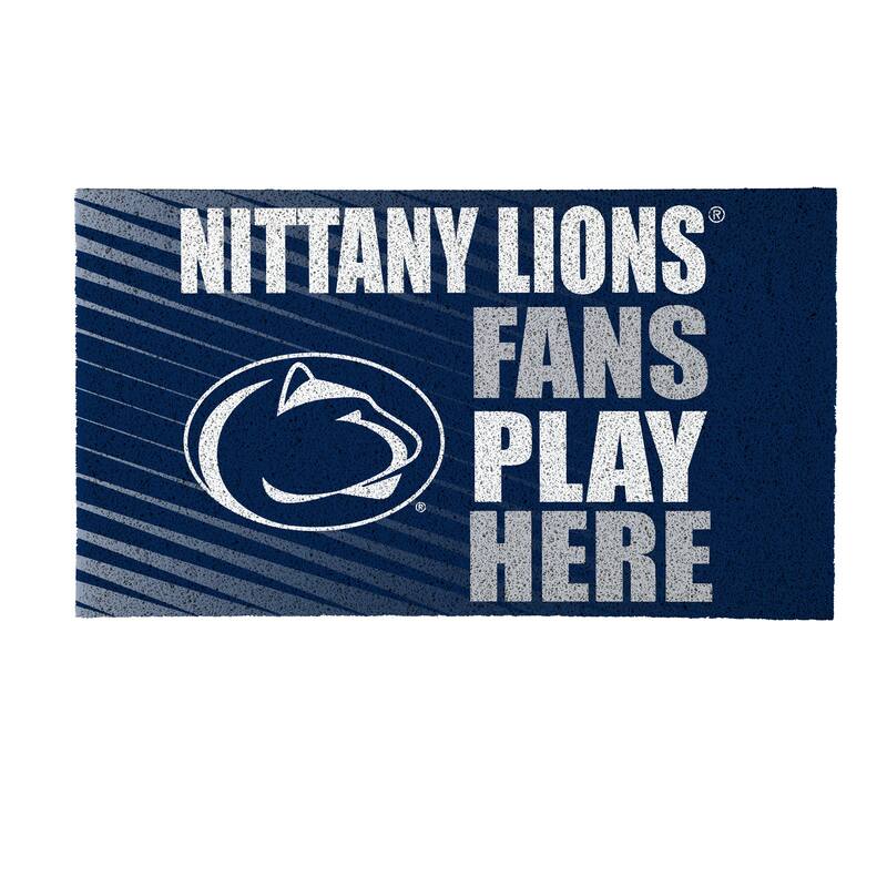 28 in. x 16 in. Penn State "Fans Play Here" PVC Door Mat