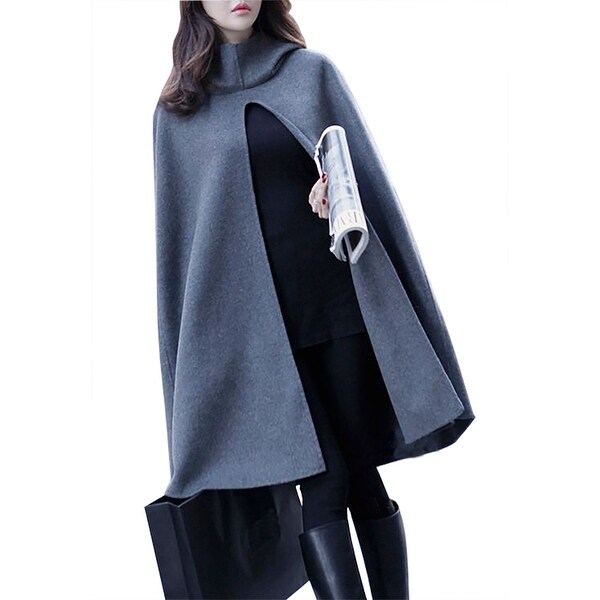 Womens hooded poncho cape