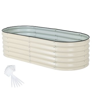 Aoodor 4 in 1 Modular Aluzinc Metal Raised Garden Bed - Outdoor Garden Planter Box for Vegetable, Flower, Herb