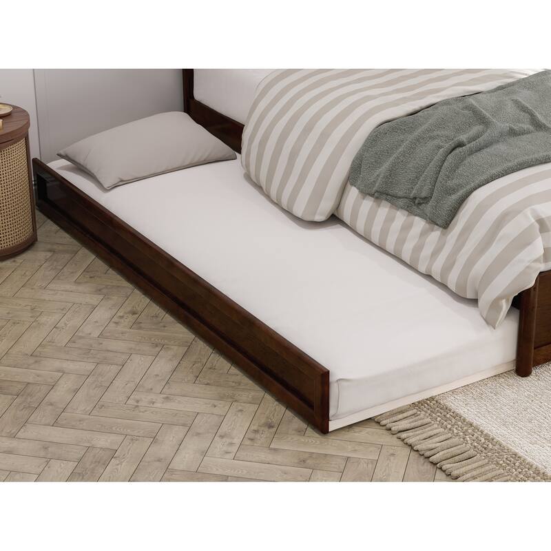 Wesley Platform Bed with Panel Footboard and Twin XL Trundle