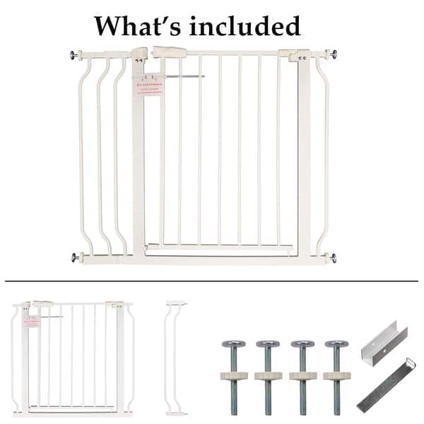 dimension image slide 0 of 4, BalanceFrom Easy Walk Thru Safety Gate for Doorways and Stairways with Auto Close, 30 inch Tall, Available in Three Sizes