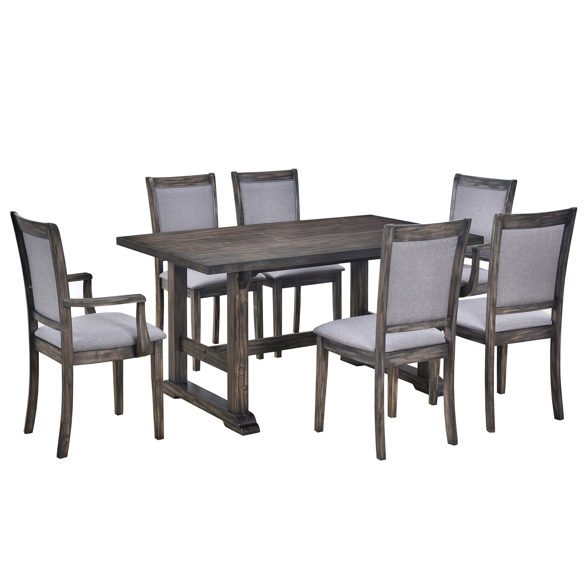 Weathered grey dining on sale table set