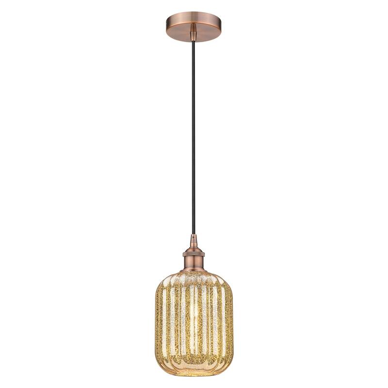 Innovations Lighting Endless Possibilities Edison - Preston - 1 Light 7" Jar Shade Cord Hung Mini Pendant - Mercury/Antique Copper