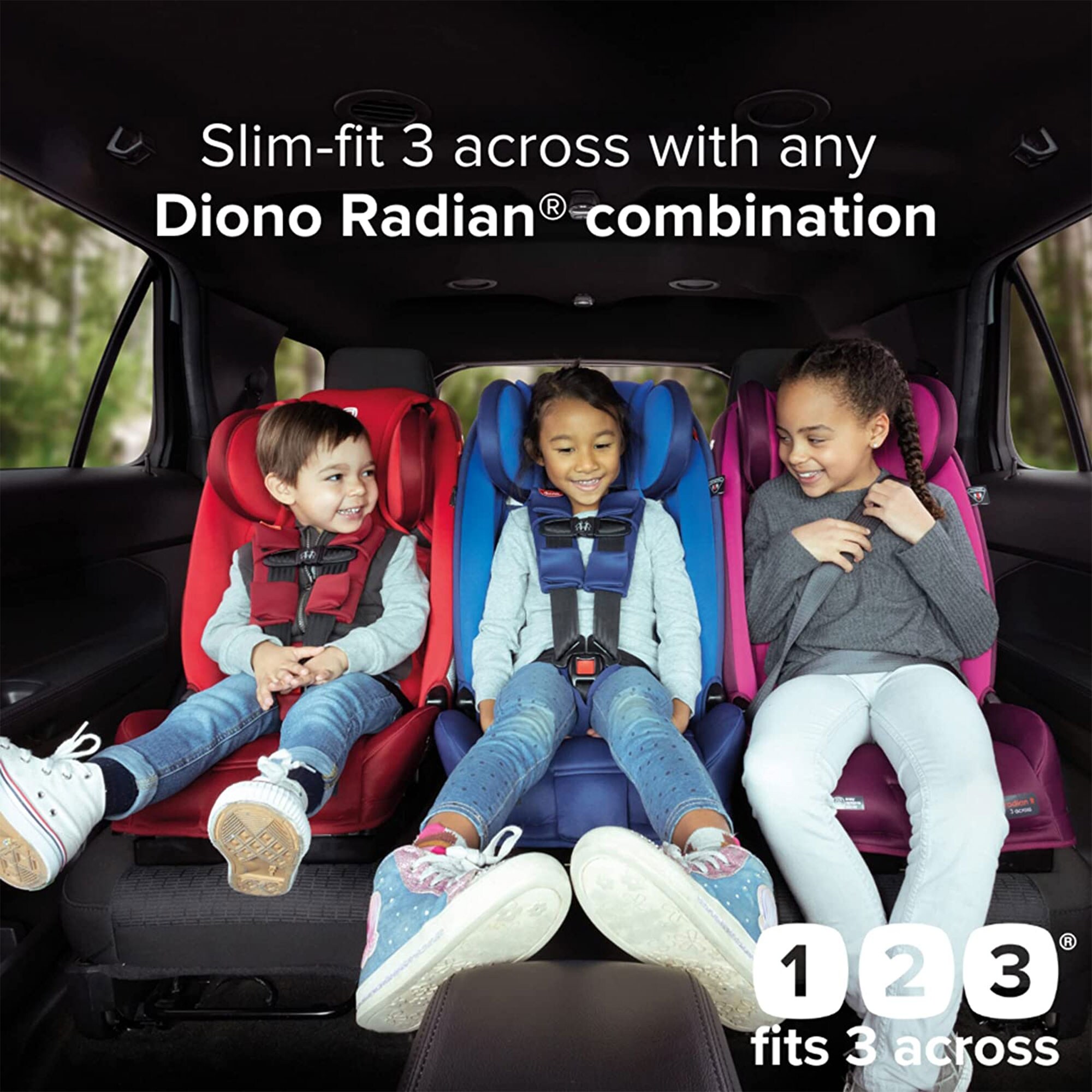 Diono Radian 3RXT Slim Fit Steel Core 4 in 1 Convertible Car Seat Black Jet 28.10