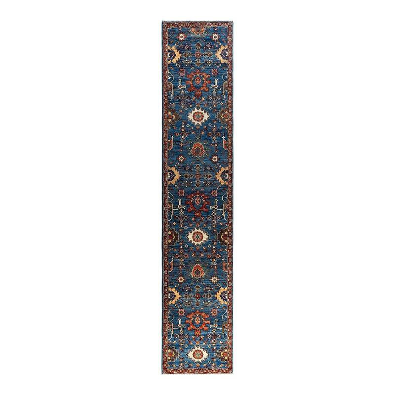 Serapi One-of-a-Kind Hand-Knotted Runner Rug - Blue, 2' 8" x 13' 8" - 2' 8" x 13' 8"