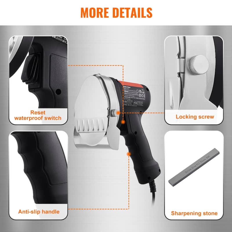 Electric Shawarma Knife Doner Kebab Meat Slicer with 2 Blades