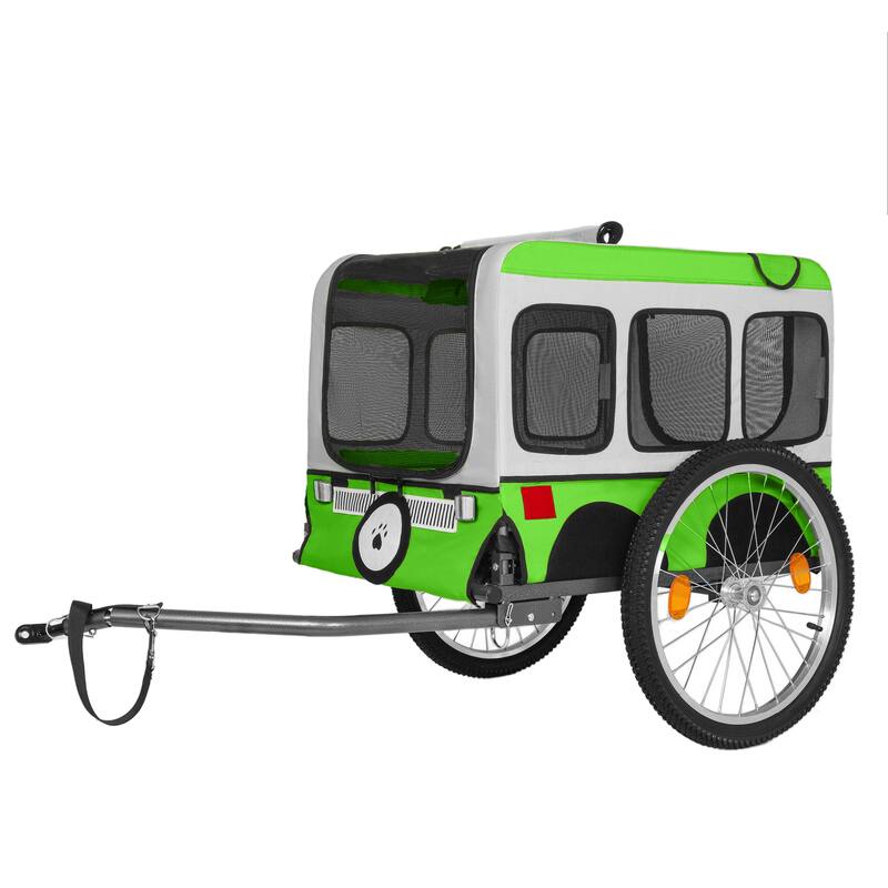 Large Folding Bike Trailer for Dogs, Heavy-Duty Steel Frame, Spacious Design, All-Terrain Cycling, Jogging & Camping Adventure