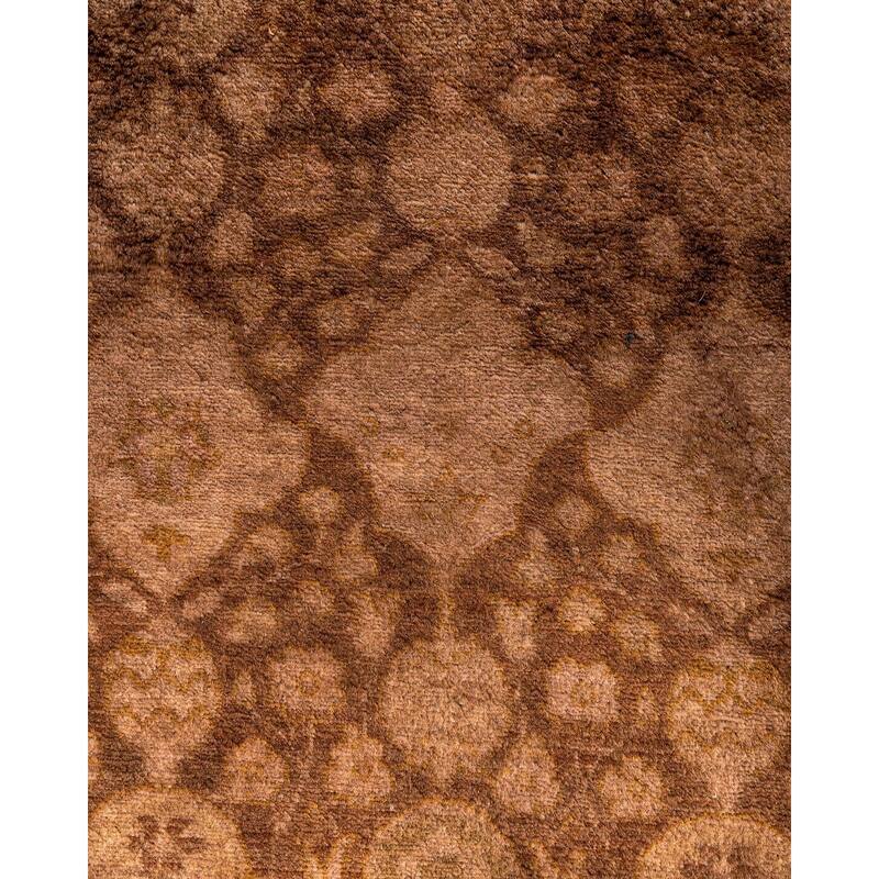 Fine Vibrance One-of-a-Kind Hand-Knotted Runner Rug - Brown, 2' 8" x 4' 1" - 2' 8" x 4' 1"