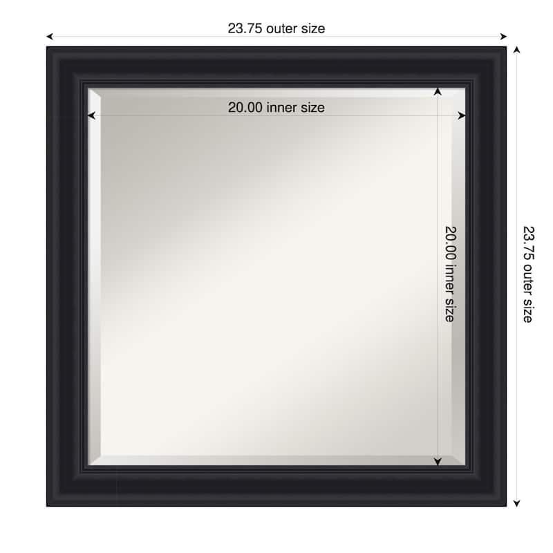 Dalat Beveled Framed Bathroom Vanity Wall Mirror - Dalat Black - 24 x 24 in