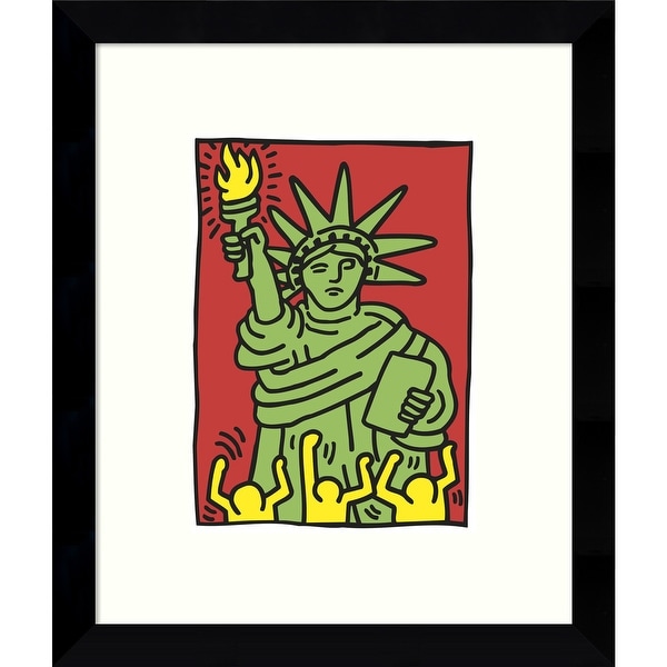Framed Art Print 'Statue of Liberty, 1986' by Keith Haring 9 x 11-inch. Opens flyout.
