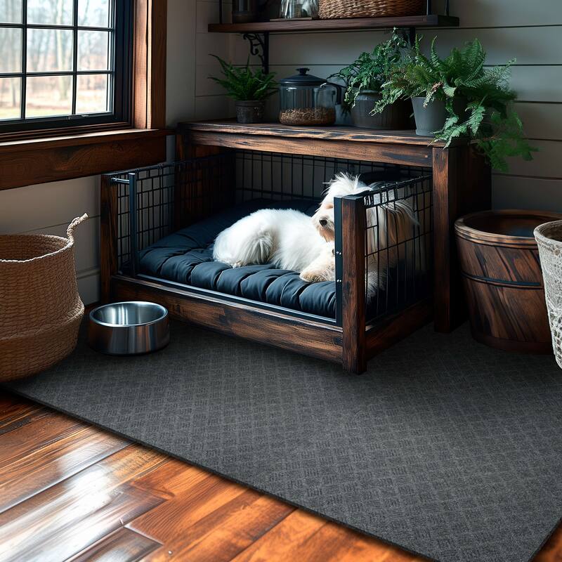 Mohawk Home Crosshatch Interlocking Utility Mats (6 Pieces) (24 Square Feet) for Gym Floor, Under Crate, Workroom, and More