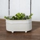 preview thumbnail 6 of 5, Foreside Home & Garden Antique White Metal Trough Planter with Ball Feet - 5.25 x 3 x 2.75
