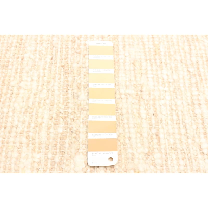 ECARPETGALLERY Braid weave Sienna Beige Wool Rug - 5'1 x 7'10