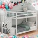 preview thumbnail 2 of 21, Twin Over Twin Floor Bunk Bed,Ladder With Storage, Safety for Bedroom
