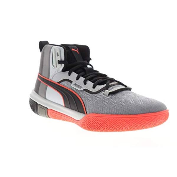 Shop Puma Mens Legacy Disrupt Gray Athletic Basketball Shoes 9