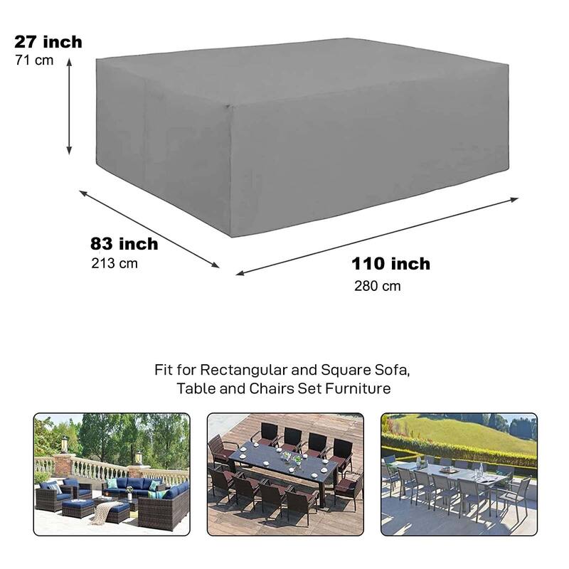 Outdoor Cover Waterproof & Windproof Fits 12-Seat Tables & Sofas
