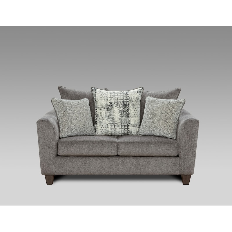Roundhill Furniture Davoz 2-Piece Living Room Set, Sofa and Loveseat, Tori Slate
