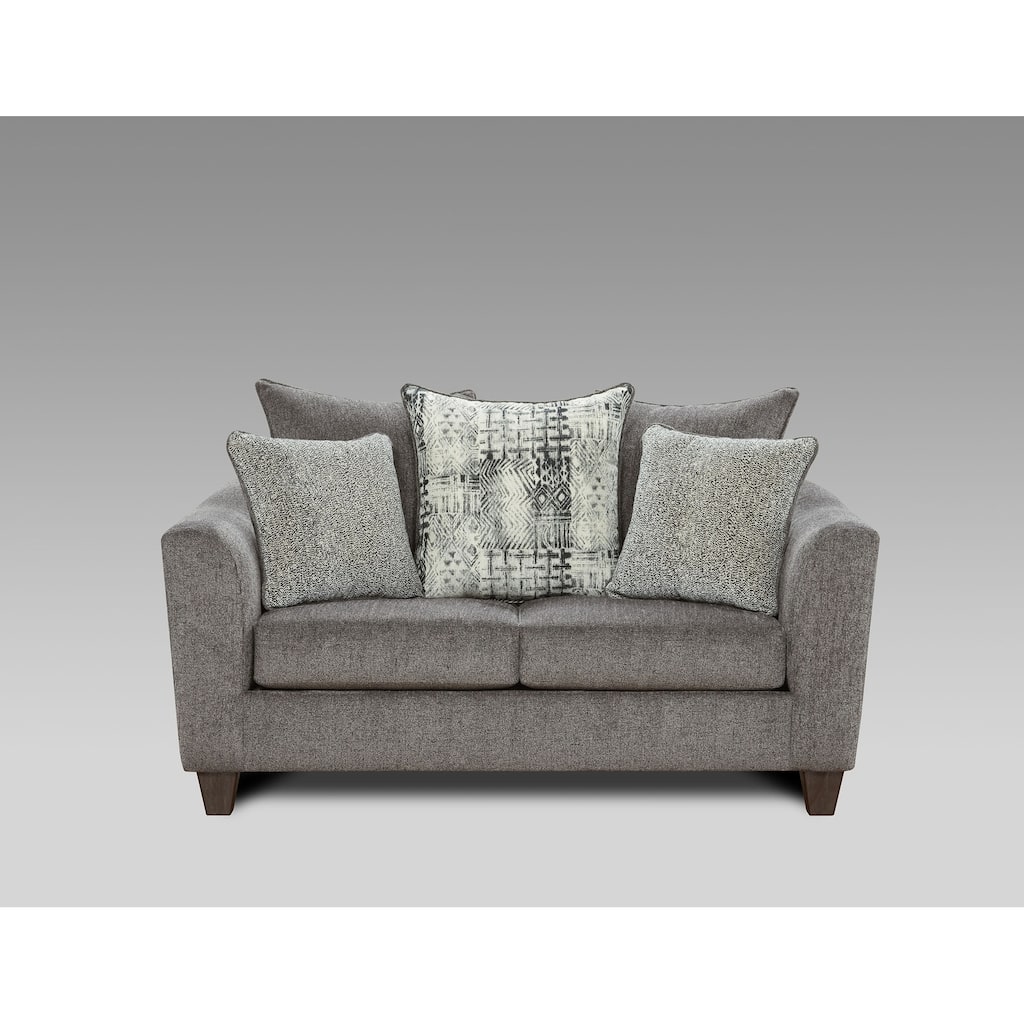 Roundhill Furniture Davoz Upholstered Stationary Loveseat, Tori Slate - N/A