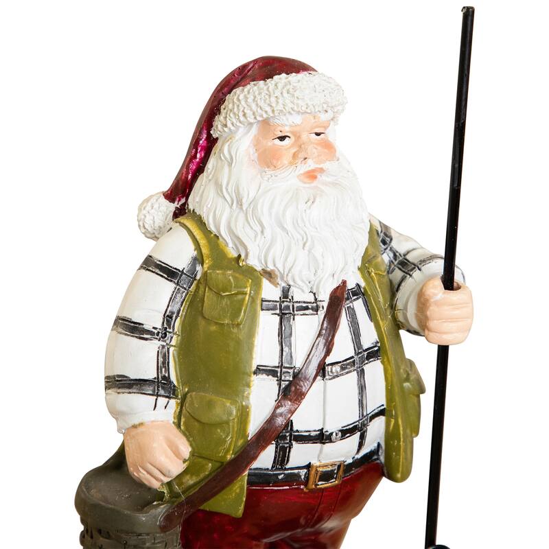 Fishing Santa Claus Christmas Stocking Holder - 8.5"