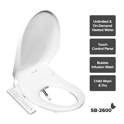 SmartBidet Electric Bidet Seat for Elongated Toilets - White