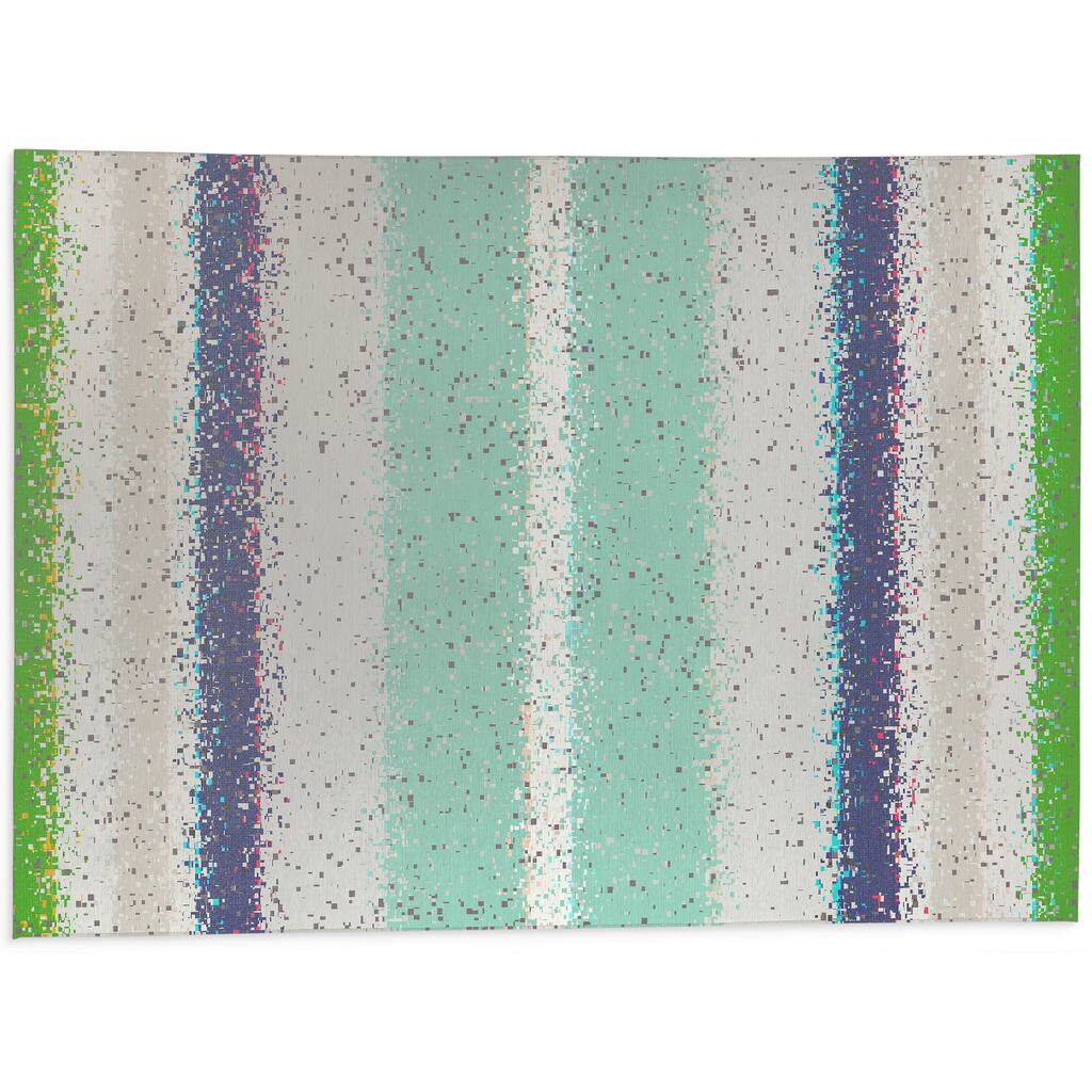 GLITCH MINT Bath Rug By Kavka Designs