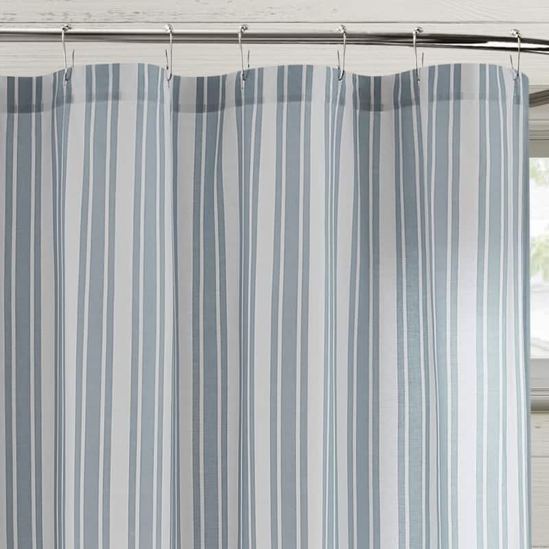 The Farmhouse by Rachel Ashwell Wide Ticking Stripe Shower Curtain - White/Blue
