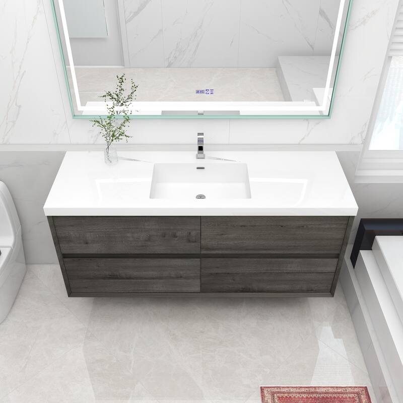 Selina 60" Wall Mounted Vanity with Single Sink - 60
