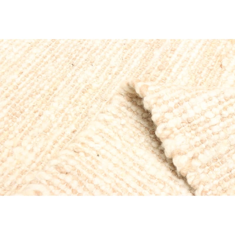 ECARPETGALLERY Braid weave Sienna Beige Wool Rug - 5'1 x 7'10