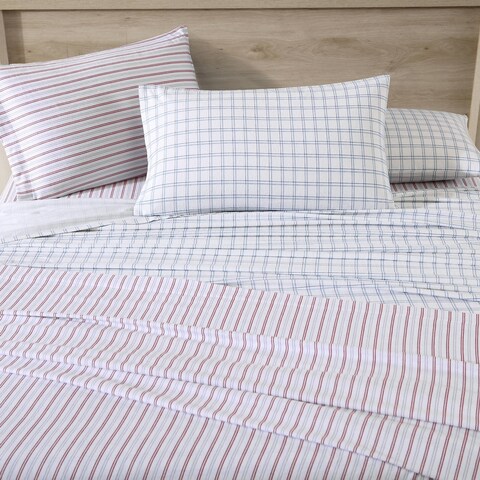 Nautica Cotton Flannel Warm-Deep Pocket-Sheet & Pillowcase Set