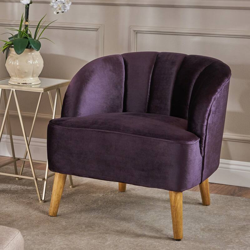 Modern 27.5" Upholstered Club Chair with Rubber Wood Legs for Living Room
