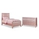 preview thumbnail 7 of 6, Furniture of America Dzhebel Modern 2-Piece Rose Gold Faux Leather Tufted Headboard Kids Panel Bed and Dresser Set