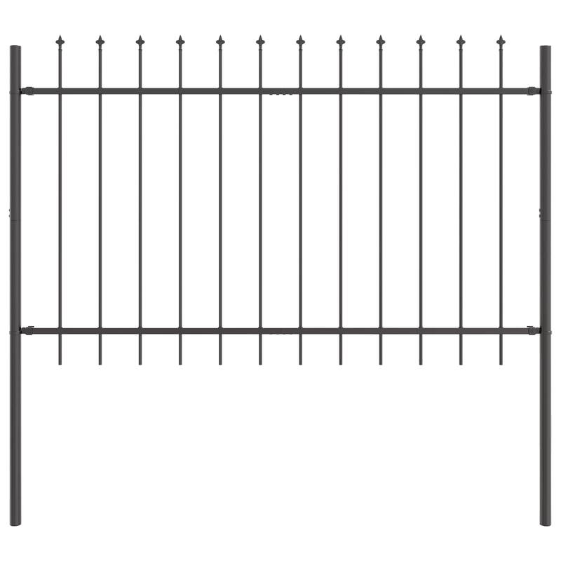 vidaXL Garden Fence Gray Powder-coated steel