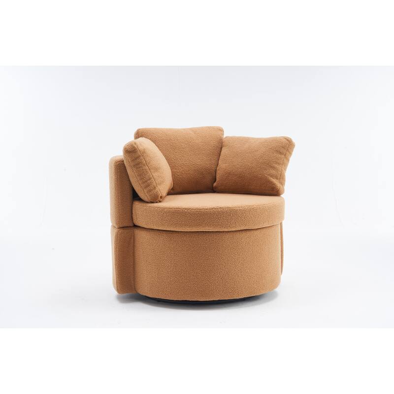 31.5" Swivel Barrel Chair with Storage