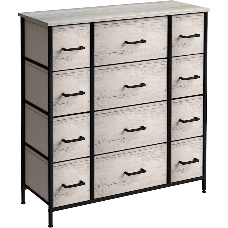 Sorbus Extra Large Chest of 12 Drawers Dresser (Faux Wood - Greige)