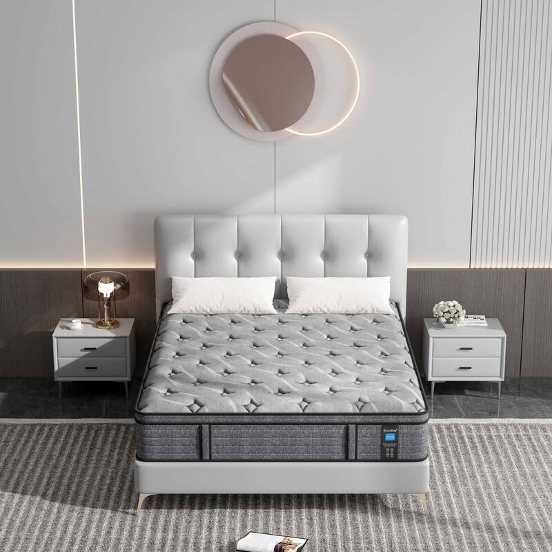 12-inch Euro Top Medium Hybrid Mattress, Memory Foam Mattress in a Box