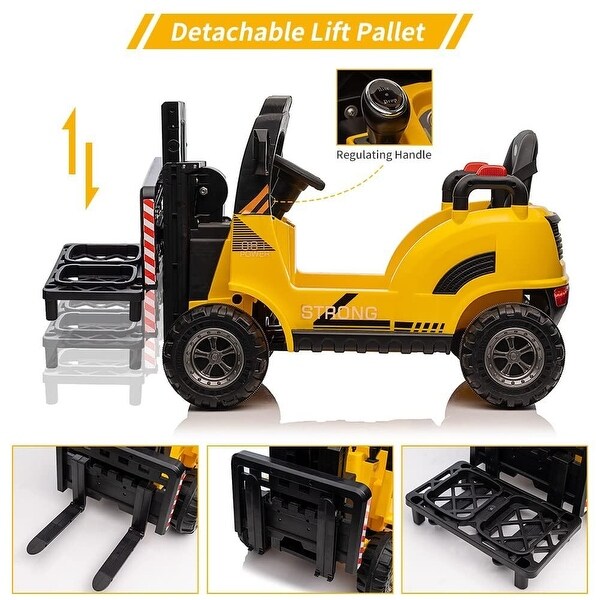 12V Kids Ride on Forklift Car, Toddles Electric Construction