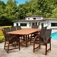preview thumbnail 16 of 16, Amazonia Cosmopolitan 100% FSC Certified Wood Outdoor 9pc Patio Dining Set Brown Chairs