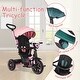 preview thumbnail 11 of 10, Baby Tricycle,6 in 1 Trike with Retractable Canopy,Adjustable Push Handle,Rotatable Seat ,Detachable Guardrail,Rear Basket