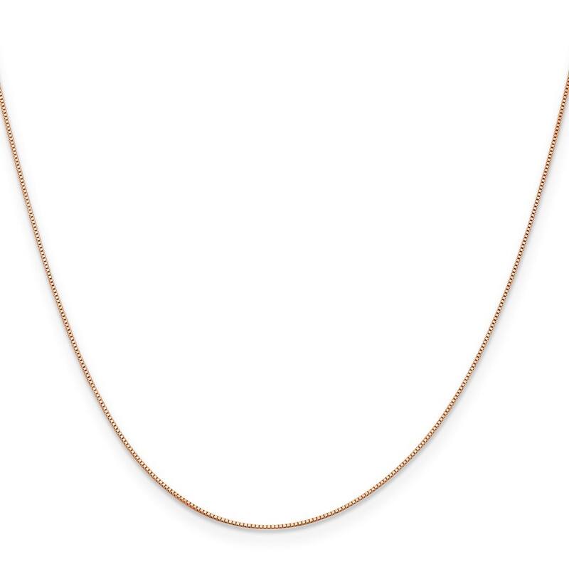 Curata 14k Rose Gold 0.5mm Baby Box Chain Necklace for Women Options: 16 18 20 24