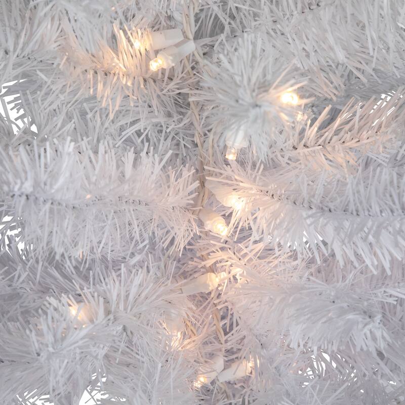 3' LED Snow White Medium Artificial Christmas Tree Clear Lights - 3 Foot